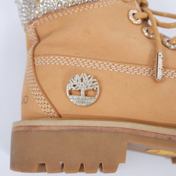 Jimmy Choo x Timberland boots Womens sz 5 Swarovski crystal embellished shoes - Picture 5 of 16